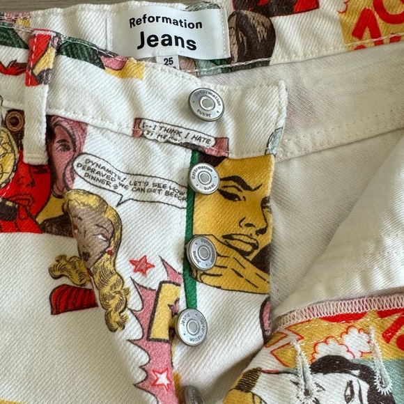 NWT Reformation Comic Book Color High Waisted Straight Jeans Pants Size … - Picture 11 of 16